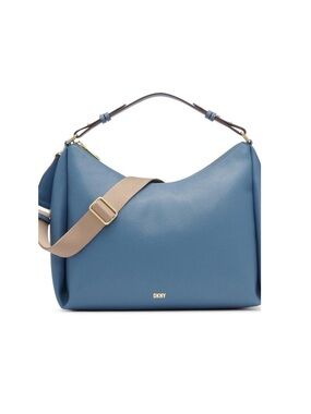 Donna Karan DKNY Blue Pebbled Leather Hobo convertible to Crossbody Bag